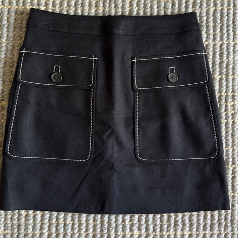 JCrew- Black Skirt with White Stitching